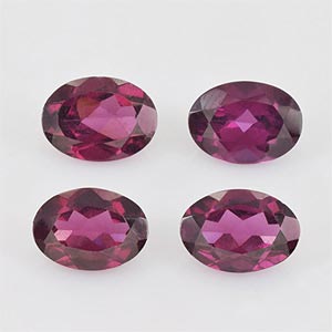 Natural 7x5x3mm Faceted Oval Rhodolite Garnet