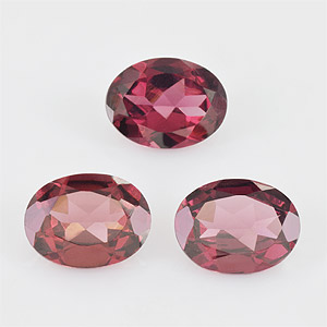 Natural 8x6x3.5mm Faceted Oval Rhodolite Garnet