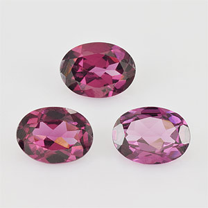 Natural 8x6x3.3mm Faceted Oval Rhodolite Garnet