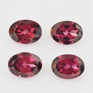 Natural 8x6x3.9mm Faceted Oval Rhodolite Garnet