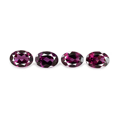 Natural 7x5x2.9mm Faceted Oval Rhodolite Garnet