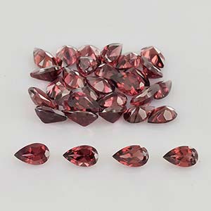 Natural 5x3x2.10mm Faceted Pear Rhodolite Garnet