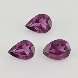 Natural 7x5x3.2mm Faceted Pear Rhodolite Garnet