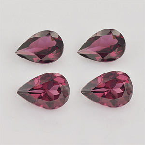 Natural 7x5x3.3mm Faceted Pear Rhodolite Garnet