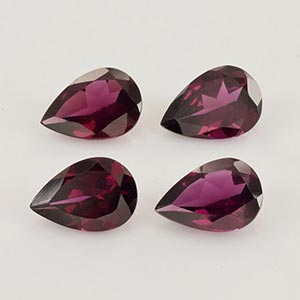 Natural 10x7x3.7mm Faceted Pear Rhodolite Garnet