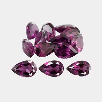 Natural 6x4x2.6mm Faceted Pear Rhodolite Garnet