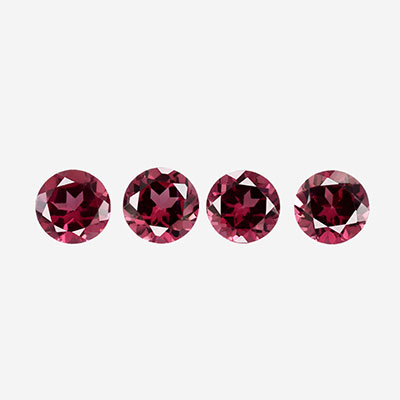 Natural 4x4x2.6mm Faceted Round Rhodolite Garnet