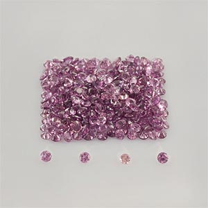 Natural 1.5x1.5x1mm Faceted Round Rhodolite Garnet