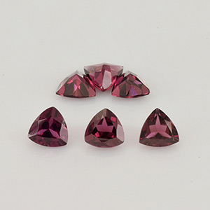 Natural 5x5x2.7mm Faceted Trillion Rhodolite Garnet