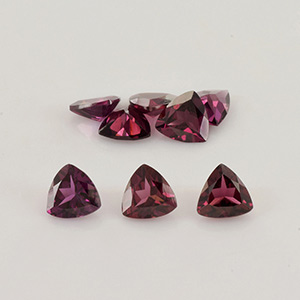 Natural 6x6x2.8mm Faceted Trillion Rhodolite Garnet