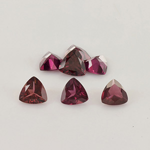 Natural 6x6x3.10mm Faceted Trillion Rhodolite Garnet