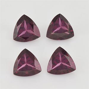 Natural 7x7x3.7mm Faceted Trillion Rhodolite Garnet