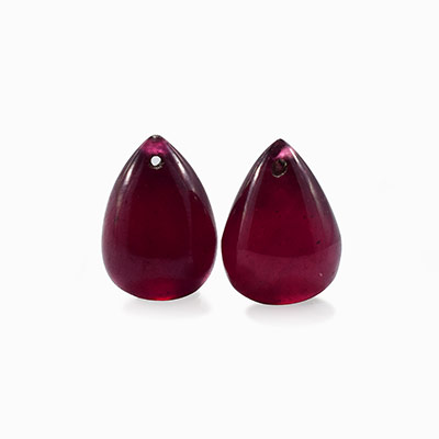 Natural 9x6mm Cabochon Drop Ruby