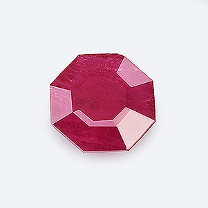 Natural 6.4x6.4x3.4mm Faceted Hexagon Burmese Ruby