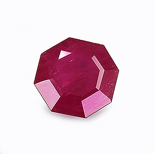 Natural 6.4x6.4x3.5mm Faceted Hexagon Burmese Ruby