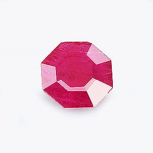 Natural 6.4x6.4x4mm Faceted Hexagon Burmese Ruby