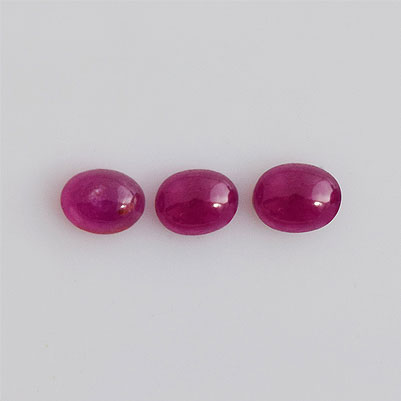 Natural 3.3x2.5x1.7mm Cabochon Oval Ruby