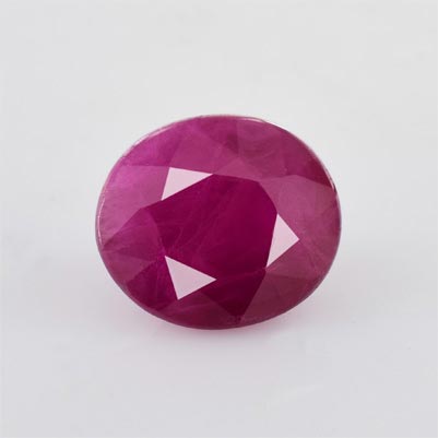 Natural 7.2x6.3x4.3mm Faceted Oval Burmese Ruby