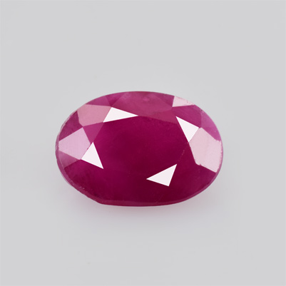 Natural 7x5x2.6mm Faceted Oval Burmese Ruby