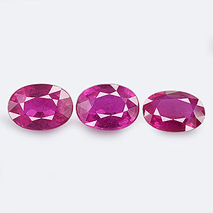 Natural 7x5x3.4mm Faceted Oval Ruby