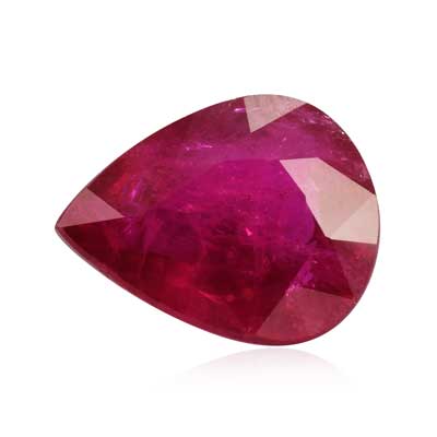 Natural 7.9x10x4mm Faceted Pear Ruby