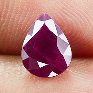 Natural 9x7x3.9mm Faceted Pear Burmese Ruby