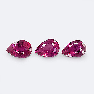 Natural 7x5x3.5mm Faceted Pear Ruby