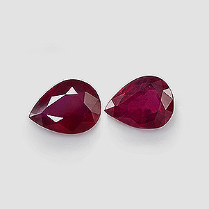 Natural 9x7x4mm Faceted Pear Ruby