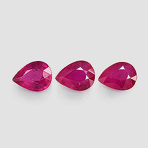 Natural 9x7x4.3mm Faceted Pear Ruby