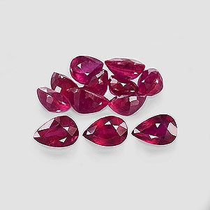 Natural 6x4x3mm Faceted Pear Ruby