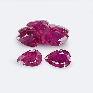 Natural 6x4x2.9mm Faceted Pear Ruby