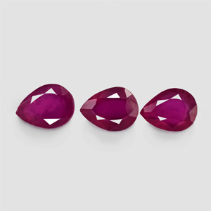 Natural 8x6x4.3mm Faceted Pear Ruby