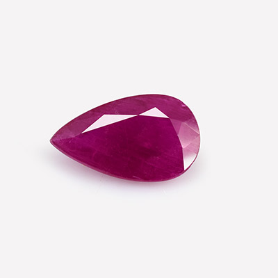 Natural 11.6x6.9x3mm Faceted Pear Burmese Ruby