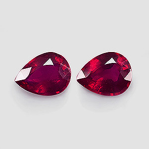 Natural 9x7x4.2mm Faceted Pear Ruby