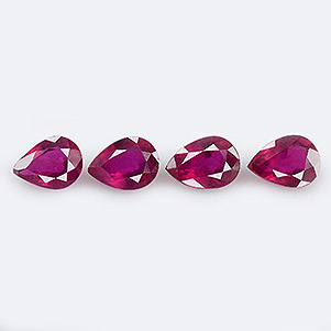 Natural 7x5x3.2mm Faceted Pear Ruby