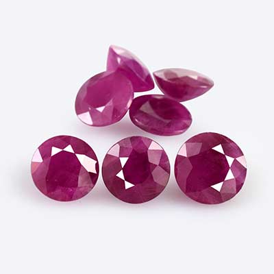 Natural 6x6x3.4mm Faceted Round Ruby