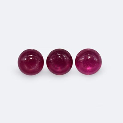 Natural 7.3x7.3x3.4mm Cabochon Round Ruby