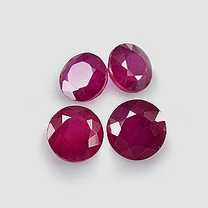 Natural 6x6x3.5mm Faceted Round Ruby