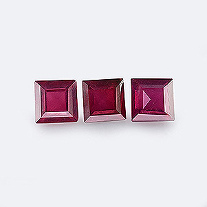 Natural 5x5x3.10mm Faceted Square Ruby