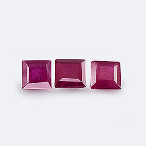 Natural 5x5x3.10mm Faceted Square Ruby