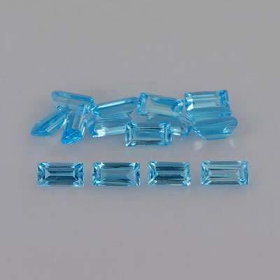 Natural 4x2x1.8mm Faceted Baguette Topaz