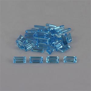 Natural 5x2.5x1.9mm Faceted Baguette Topaz