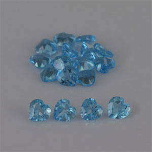 Natural 4x4x2.5mm Faceted Heart Topaz