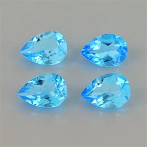 Natural 10x7x4.30mm Faceted Pear Topaz