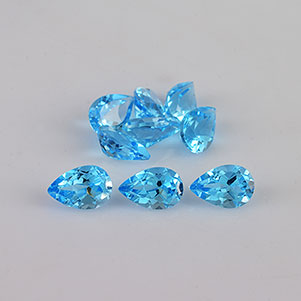 Natural 6x4x2.8mm Faceted Pear Topaz