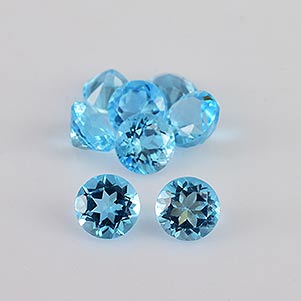 Natural 4x4x2.7mm Faceted Round Topaz