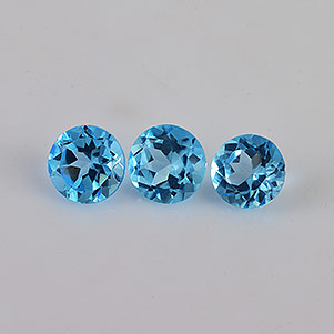 Natural 5x5x3.3mm Faceted Round Topaz