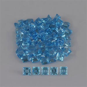 Natural 2.5x2.5x2mm Faceted Square Topaz