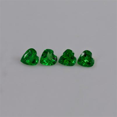 Natural 5x5x3.2mm Faceted Heart Tsavorite Garnet