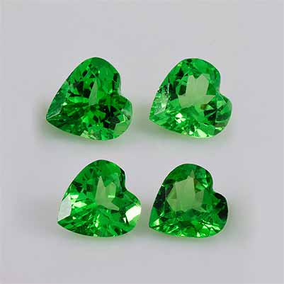 Natural 5x5x2.5mm Faceted Heart Tsavorite Garnet